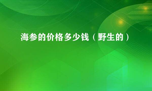 海参的价格多少钱（野生的）