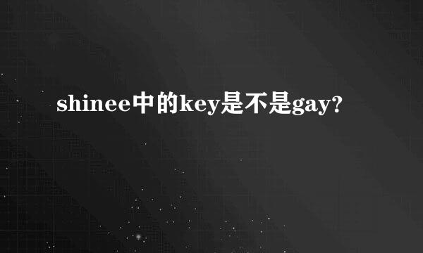 shinee中的key是不是gay？