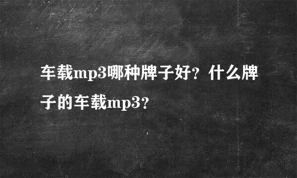 车载mp3哪种牌子好？什么牌子的车载mp3？