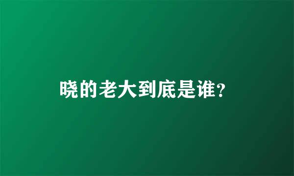 晓的老大到底是谁？