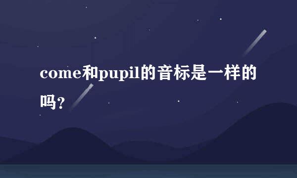 come和pupil的音标是一样的吗？