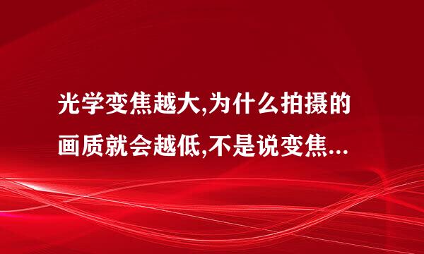 光学变焦越大,为什么拍摄的画质就会越低,不是说变焦不会影响照片清晰度吗