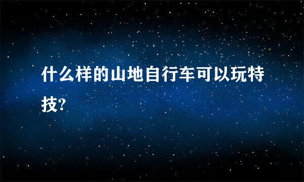 什么样的山地自行车可以玩特技?