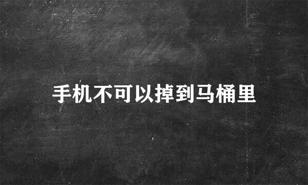 手机不可以掉到马桶里