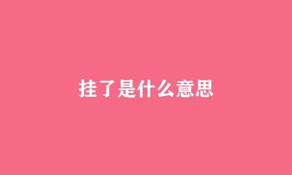 挂了是什么意思