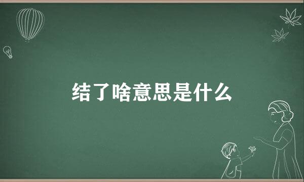 结了啥意思是什么