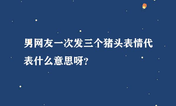 男网友一次发三个猪头表情代表什么意思呀？