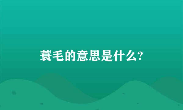 蓑毛的意思是什么?