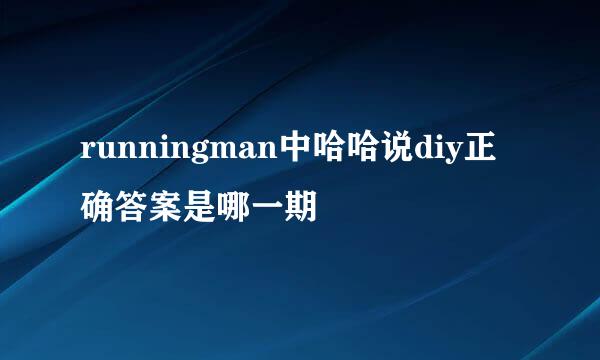 runningman中哈哈说diy正确答案是哪一期