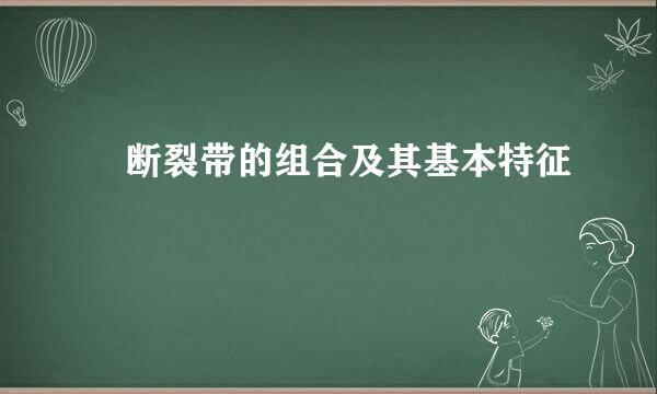 　断裂带的组合及其基本特征