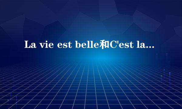 La vie est belle和C'est la vie的区别？