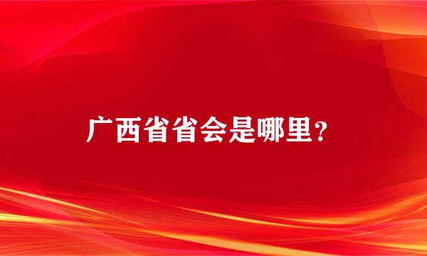 广西省省会是哪里？