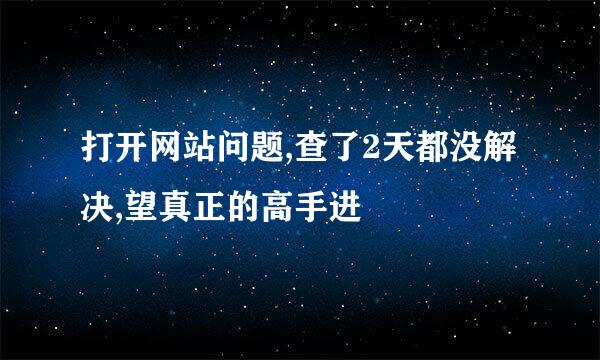 打开网站问题,查了2天都没解决,望真正的高手进