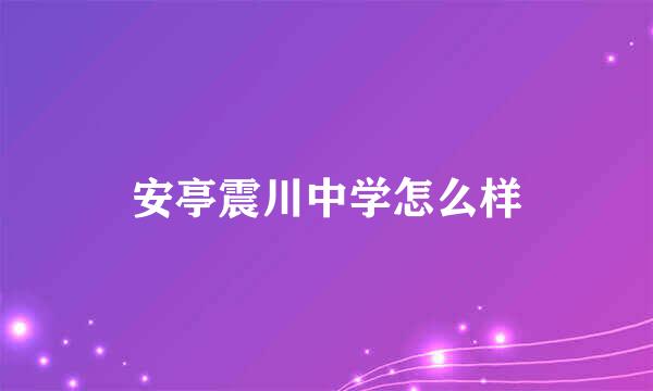 安亭震川中学怎么样