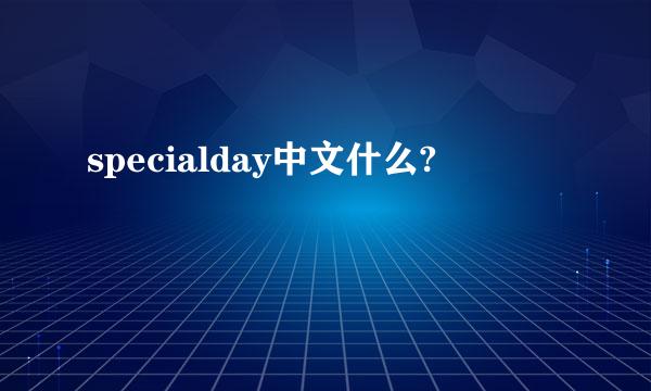 specialday中文什么?