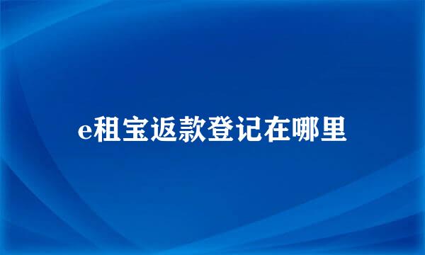 e租宝返款登记在哪里