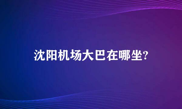 沈阳机场大巴在哪坐?