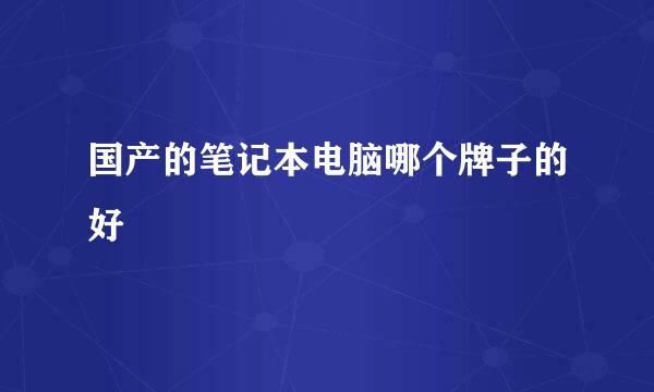 国产的笔记本电脑哪个牌子的好