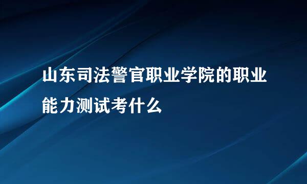 山东司法警官职业学院的职业能力测试考什么