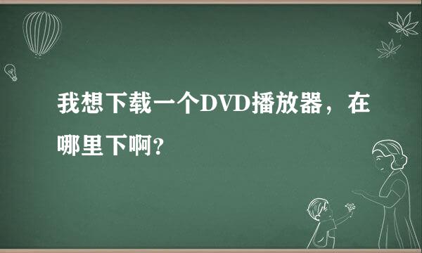 我想下载一个DVD播放器，在哪里下啊？