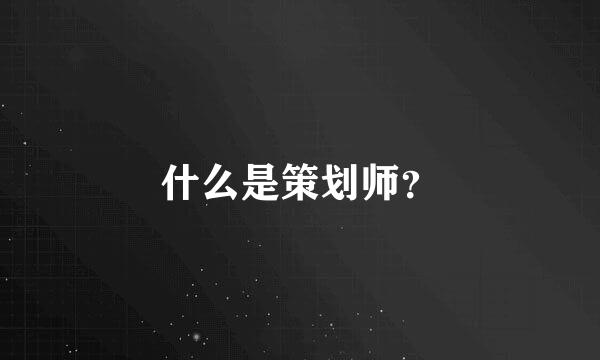 什么是策划师？