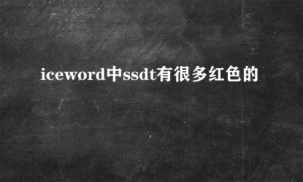 iceword中ssdt有很多红色的