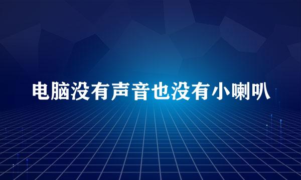 电脑没有声音也没有小喇叭