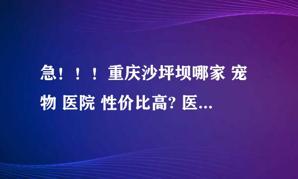 急！！！重庆沙坪坝哪家 宠物 医院 性价比高? 医生负责 收费低？狗狗生病了