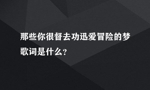 那些你很督去功迅爱冒险的梦歌词是什么？