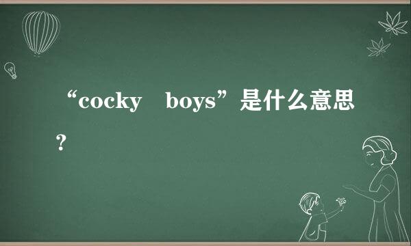 “cocky boys”是什么意思？