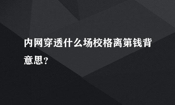 内网穿透什么场校格离第钱背意思？