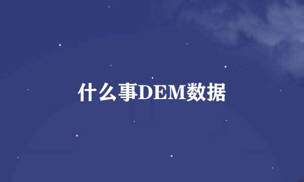 什么事DEM数据