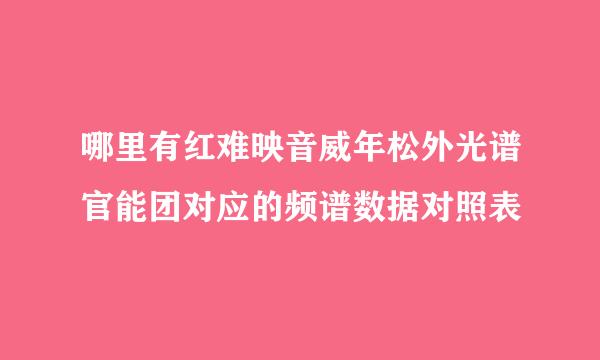 哪里有红难映音威年松外光谱官能团对应的频谱数据对照表