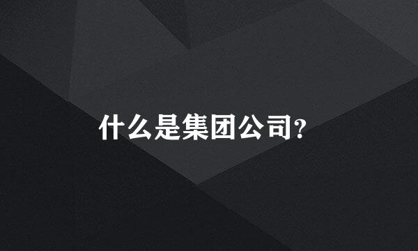 什么是集团公司？