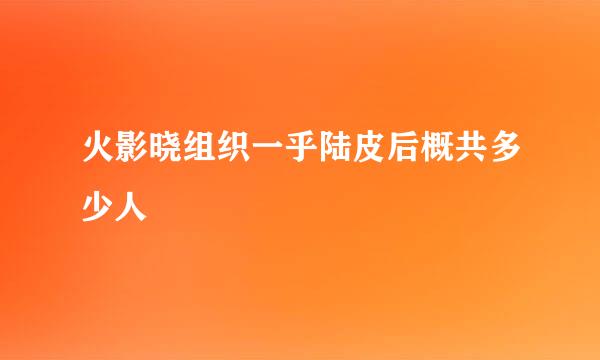 火影晓组织一乎陆皮后概共多少人