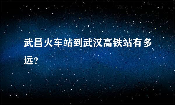 武昌火车站到武汉高铁站有多远？