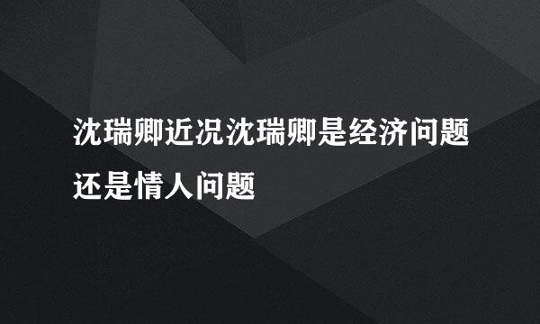 沈瑞卿近况沈瑞卿是经济问题还是情人问题