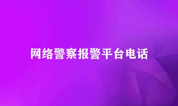 网络警察报警平台电话