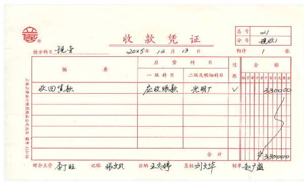 记账凭证的填制样式图