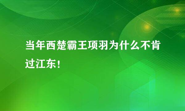 当年西楚霸王项羽为什么不肯过江东！