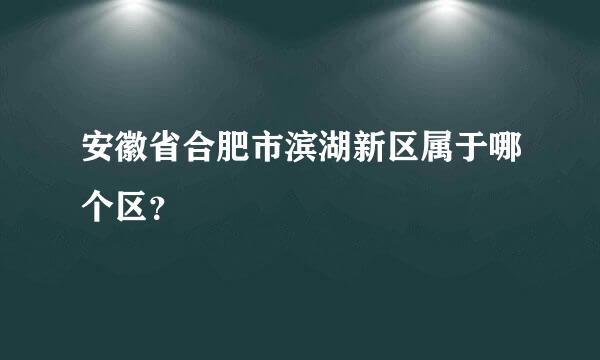 安徽省合肥市滨湖新区属于哪个区？