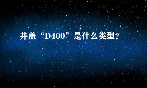 井盖“D400”是什么类型？