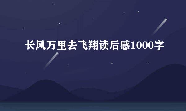 长风万里去飞翔读后感1000字