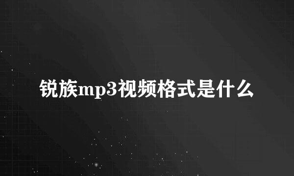 锐族mp3视频格式是什么