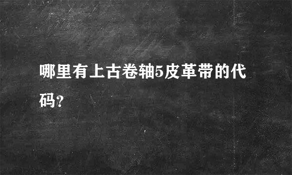 哪里有上古卷轴5皮革带的代码？