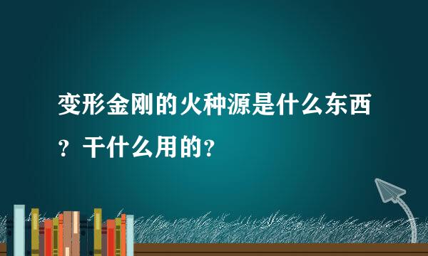 变形金刚的火种源是什么东西？干什么用的？