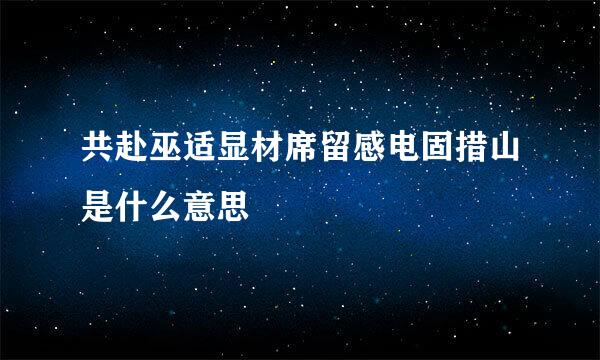 共赴巫适显材席留感电固措山是什么意思