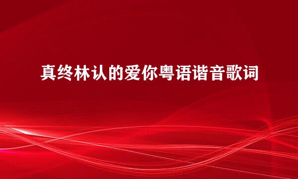 真终林认的爱你粤语谐音歌词