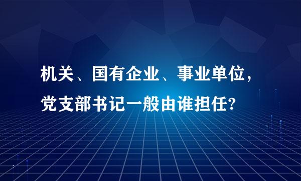 机关、国有企业、事业单位，党支部书记一般由谁担任?