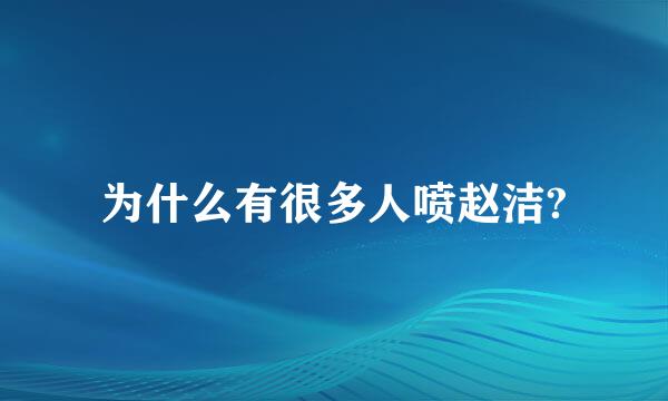 为什么有很多人喷赵洁?